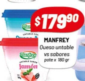 Almacor Manfrey Queso untable vs sabores pote x 180gr oferta