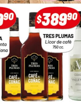 Almacor Tres Plumas Licor de cafè 750cc oferta