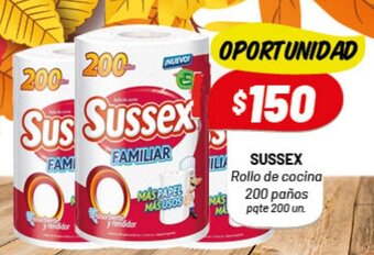 Almacor Sussex Rollo de cocina 200 paños pqte 200 un. oferta
