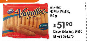 Cooperativa Obrera PRIMER PRECIO Vainillas, 160g oferta