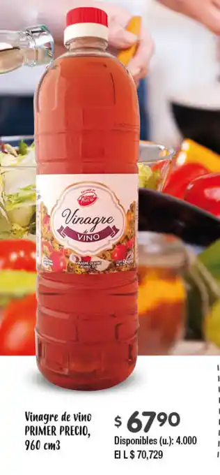 Cooperativa Obrera PRIMER PRECIO Vinagre de vino, 960 cm3 oferta