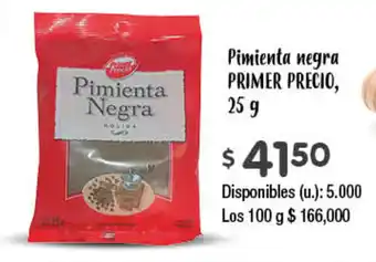 Cooperativa Obrera PRIMER PRECIO Pimienta negra, 25g oferta