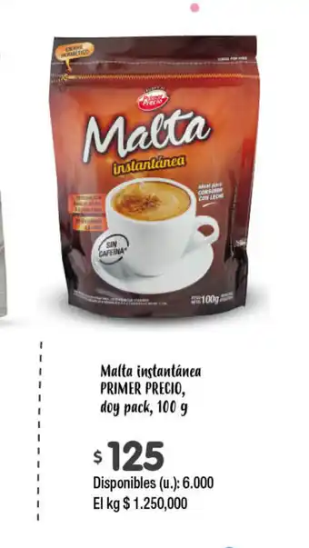 Cooperativa Obrera PRIMER PRECIO Malta instantánea, doy pack, 100g oferta