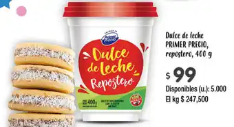Cooperativa Obrera PRIMER PRECIO Dulce de leche, repostero, 400g oferta