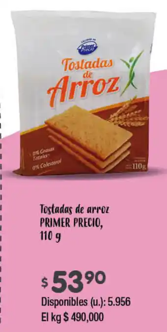 Cooperativa Obrera PRIMER PRECIO Tostados de arroz, 110g oferta