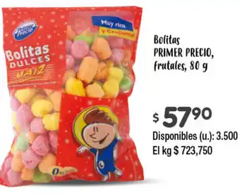 Cooperativa Obrera PRIMER PRECIO Bolitas frutales, 80g oferta