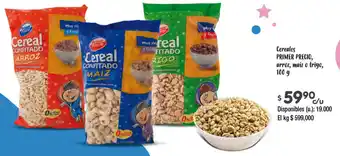 Cooperativa Obrera PRIMER PRECIO Cereales arroz, maíz o trigo 100g oferta