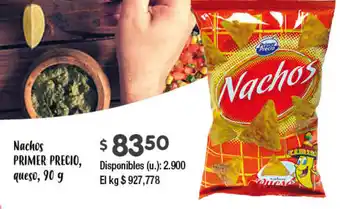 Cooperativa Obrera PRIMER PRECIO Nachos queso, 90g oferta