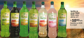 PRIMER PRECIO Aperitivo sin alcohol, varios sabores, 1,5L