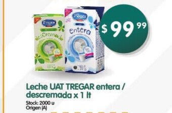 Supermercados Buenos Días Leche UAT Tregar entera/descremada x 1 lt oferta