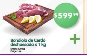 Supermercados Buenos Días Bondiola de Cerdo deshuesada x 1 kg oferta