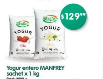 Supermercados Buenos Días Manfrey Yogur entero sachet x 1 kg oferta
