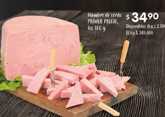 Cooperativa Obrera Primer Precio Fiambre de cerdo 100g oferta