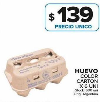 Carrefour Maxi Huevo color cartón x6un oferta