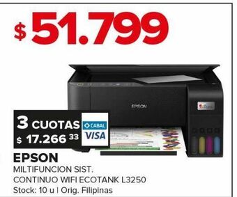 Multifuncion epson ecotank l3250 oferta en Musimundo