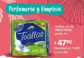 Cooperativa Obrera Toallitas con alas Primer Precio 8u oferta