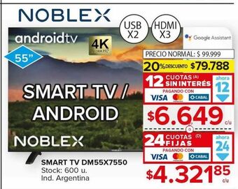 Carrefour Maxi Smart tv noblex oferta