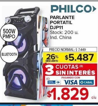 Carrefour Maxi Parlantes philco oferta