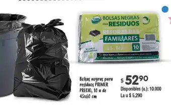 Cooperativa Obrera Bolsas negras para residuos Primer Precio 45x60cm oferta