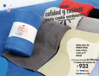 Cooperativa Obrera Manta polar lisa Primer Precio varios colores 1 plaza y 1/2 oferta