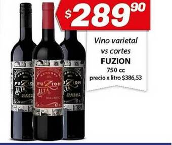 Almacor Fuzion Vino Varietal Vs Cortes 750cc oferta