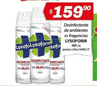 Almacor Lysoform Desinfectante De Ambientes Vs Fragancias 360cc oferta
