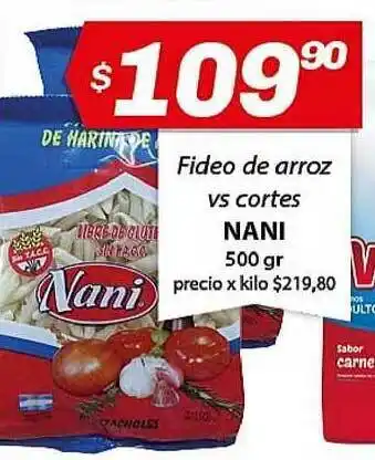 Almacor Nani Fideos De Arroz Vs Cortes 500gr oferta