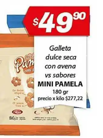 Almacor Mini Pamela Galleta Dulce Seca Con Avena Vs Sabores 180gr oferta