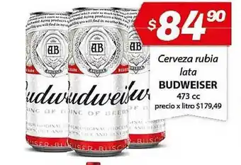 Almacor Budweiser Cerveza Rubia Lata 473cc oferta