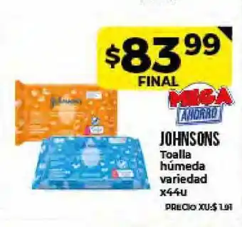 Supermayorista Vital Johnsons Toalla Húmeda variedad x 44u oferta