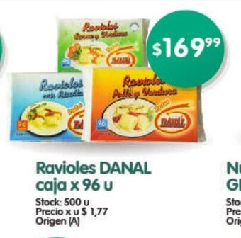 Supermercados Buenos Días Ravioles Danal caja x 96 u oferta