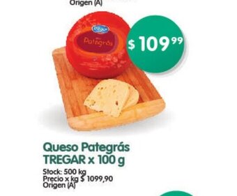 Supermercados Buenos Días Queso Pategrás Tregar x 100g oferta