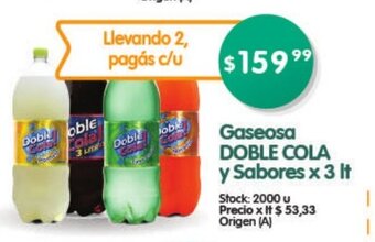 Supermercados Buenos Días Gaseosa Doble Cola y Sabores x 3 lt oferta