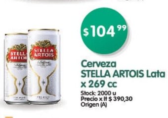 Supermercados Buenos Días Cerveza Stella Artois Lata x 269 cc oferta