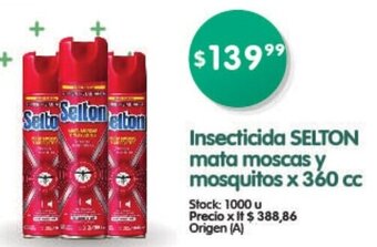 Supermercados Buenos Días Insecticida Selton mata moscas y mosquitos x 360 cc oferta
