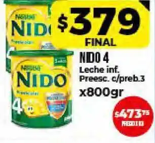 Supermayorista Vital Nido 4 Leche Inf. Preesc. C- Preb. 3 x 800gr oferta