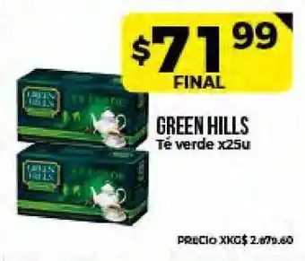 Supermayorista Vital Green Hills Té Verde x 25u oferta