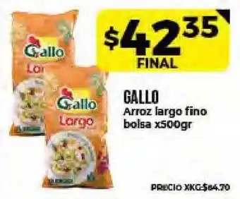 Supermayorista Vital Gallo Arroz Largo Fino Bolsa x 500gr oferta