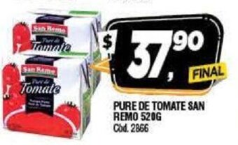 Supermercados Yaguar Pure De Tomate San Remo 520g oferta