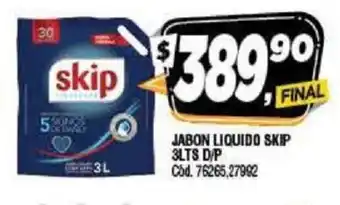 Supermercados Yaguar Skip Jabon Liquido 3Lts D/P oferta