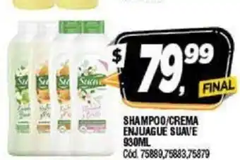 Supermercados Yaguar Shampoo/Crema Enjuague Suave 930ml oferta