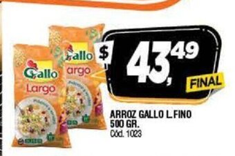 Supermercados Yaguar Arroz Gallo L. Fino 500gr oferta