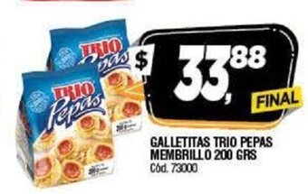 Supermercados Yaguar Galletitas Trio Pepas Membrillo 200 grs oferta