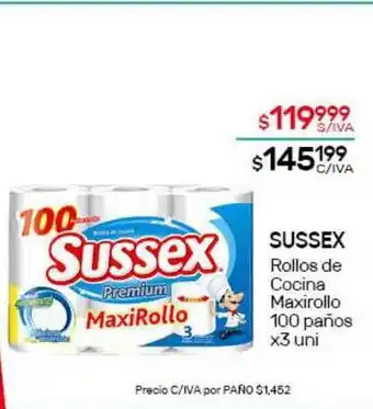 Nini Mayorista Sussex Rollos De Cocina Maxirollo 100 Paños x 3 uni oferta