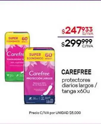 Nini Mayorista Carefree Protectores Diaris Largos Tanga x 60u oferta