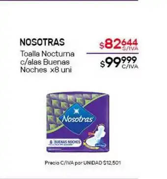 Nini Mayorista Nosotras Toalla Nocturna C- Alas Buenas Noches x 8 uni oferta