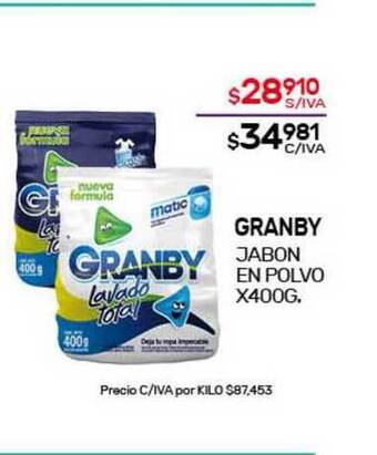 Nini Mayorista Granby Jabon En Polvo x 400g oferta
