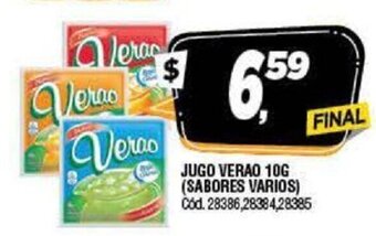 Supermercados Yaguar Jugo Verao 10g (Sabores Varios) oferta