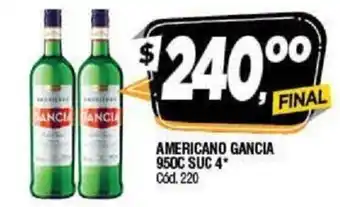 Supermercados Yaguar Americano Gancia 950c Suc 4" oferta