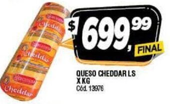 Supermercados Yaguar Queso Cheddar LS x kg oferta
